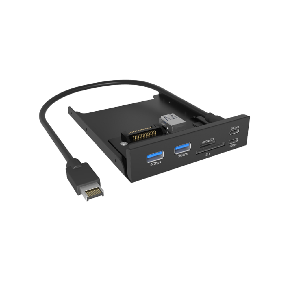 IcyBox IB-HUB1419-i3 6-u-1 USB hub za 3,5" utor u računalu slika 1
