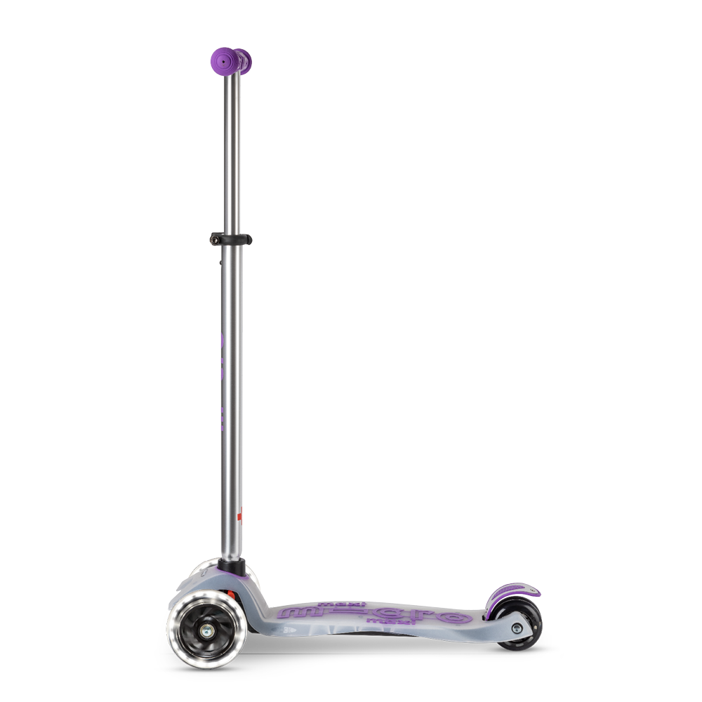 Micro Romobil Maxi Deluxe Flux LED, Ljubičasti slika 3