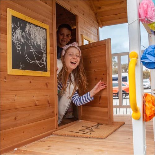 Kinder Home Velika Dečija Kućica Sa Peščanikom I Toboganom slika 10