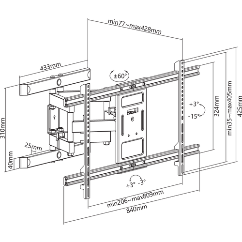 SBOX stalak PLB-61486 (43-90"/60kg/800x400) slika 14