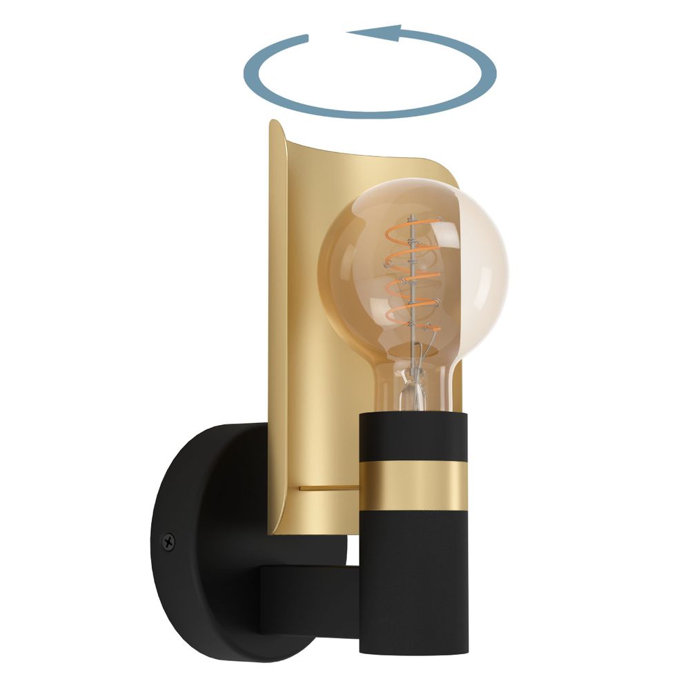 Eglo zidna lampa 'Hayes' E27 u zlatnoj i crnoj boji slika 4
