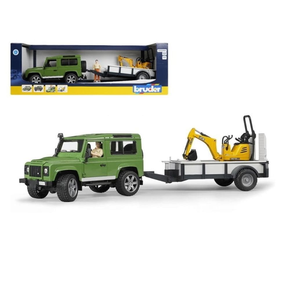 Bruder Land Rover Defender Jeep sa prikolicom 1:16 slika 1