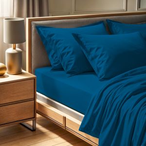 Ranforce king fitted sheet (FR) (IT) (ES) (DE) Tonne Marie - Petrol, colour: petrol blue