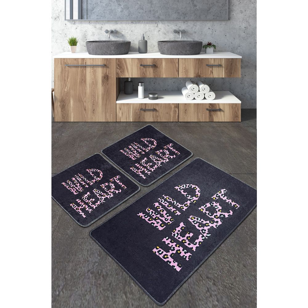Set višebojnih prostirki za kupatilo Wild Heart Djt (3 komada) slika 1