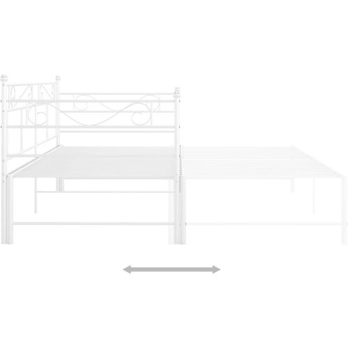 Okvir za krevet na razvlačenje bijeli metalni 90 x 200 cm slika 5