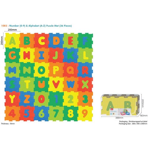 Šarena puzzle podloga slova i brojevi 20x20cm slika 1