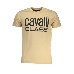 CAVALLI CLASS MEN'S SHORT SLEEVED T-SHIRT BEIGE