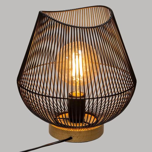 Atmosphera lampa 26x28cm metal/drvo crna slika 3