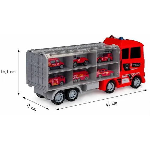 Ecotoys Igračka kamion sa 6 vozila, vatrogasci slika 5