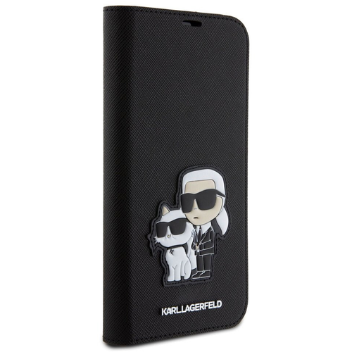 Maska Karl Lagerfeld Saffiano BP Nft Karl&amp;Choupette za iPhone 15 Pro Max 6.7 crna (KLBKP15XSANKCPK) slika 1