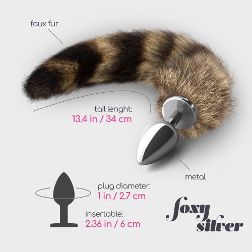 FOXY SILVER METAL ANAL PLUG WITH TAIL CRUSHIOUS slika 3