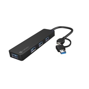 Natec NHU-2023 MAYFLY, USB 3.0 Hub, 4-Port, USB Type-C Adapter, Cable 15 cm