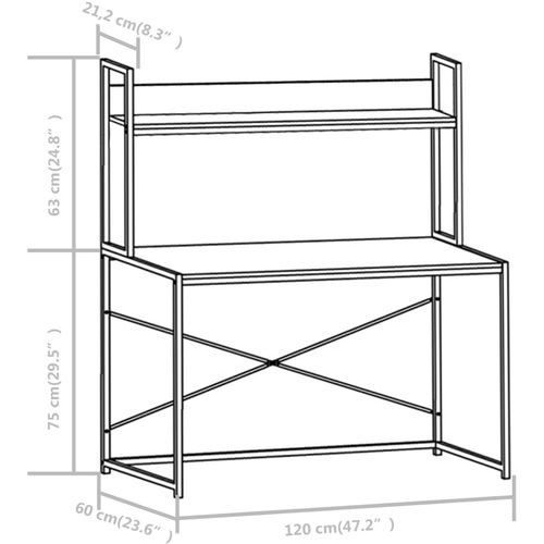 Stol za računalo crni 120 x 60 x 138 cm slika 33