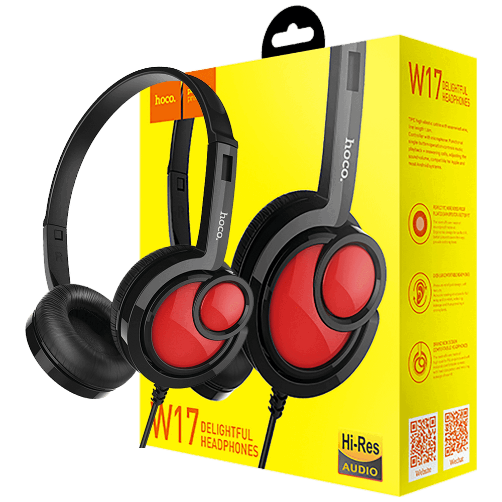 hoco. Slušalice sa mikrofonom - W17 Delightful Headphones MIC BK slika 1