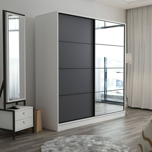 Kale - 3163 White
Anthracite Wardrobe slika 2