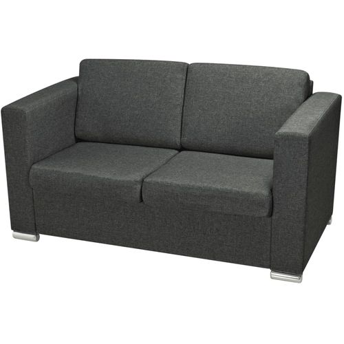Dvodijelni set sofa od tkanina tamnosivi slika 53