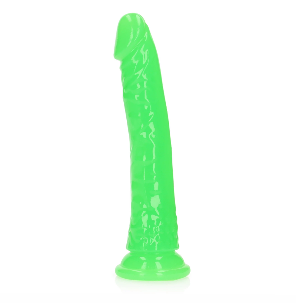 RealRock by Shots Tanki realistični dildo s vakuumskom čašicom - Sjaj u tami - 8'' / 20 cm slika 4
