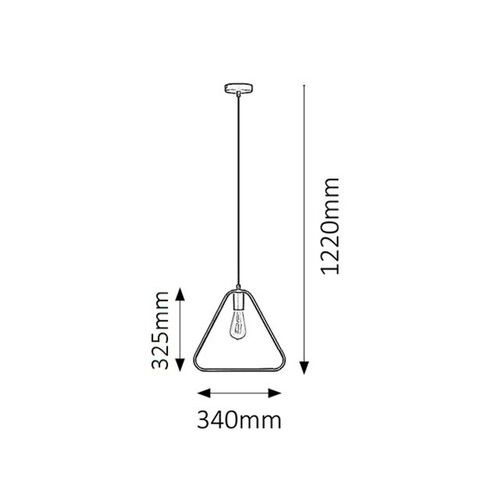 Rabalux Levi pendantik triangular E27 max60W crna Industrijska rasveta slika 3