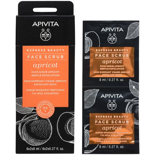 Apivita Express beauty piling maska za lice s marelicom za nježnu eksfolijaciju, 2x8 ml slika 1