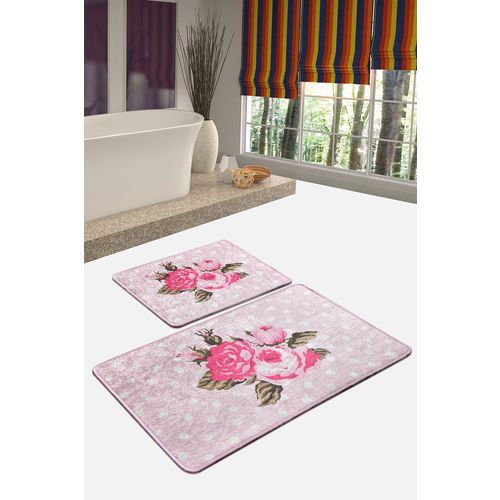 Colourful Cotton Kupaonski tepih u setu (2 komada), Monet - Pink slika 1