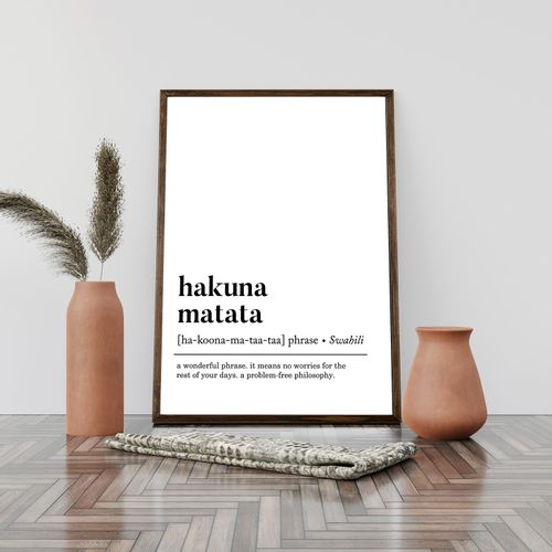 Wallity Dekorativna uokvirena slika Hakuna Matata slika 2