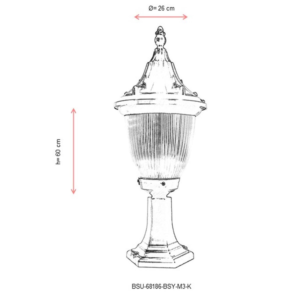 BSU-68186-BSY-M3-K Crna Spoljašnja Zidna Lampa slika 3