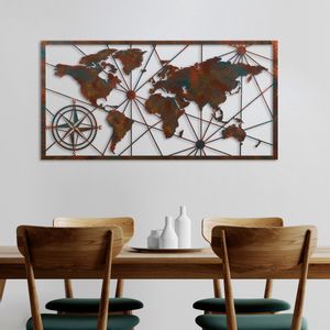 Wallity Metalna zidna dekoracija, World Map Large - 2