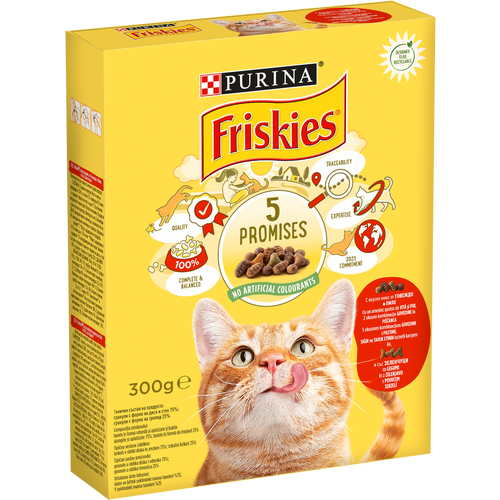 Friskies® Hrana za mačke, kombinacija govedine i piletine, s povrćem, Adult 300g  slika 1