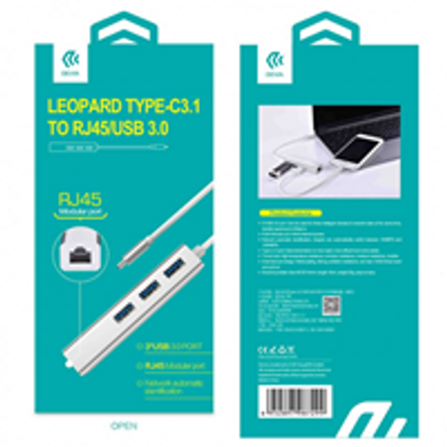 KABL LEOPARD TYPE C3.1-RJ45/USB 3.1 HUB DEVIA slika 3