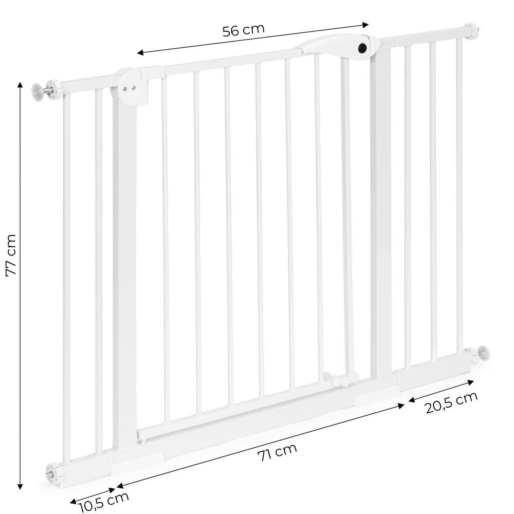Sigurnosna ograda, 74-105 cm, za stepenice i vrata, čelik, dodatni paneli, bijela, ECOTOYS slika 8