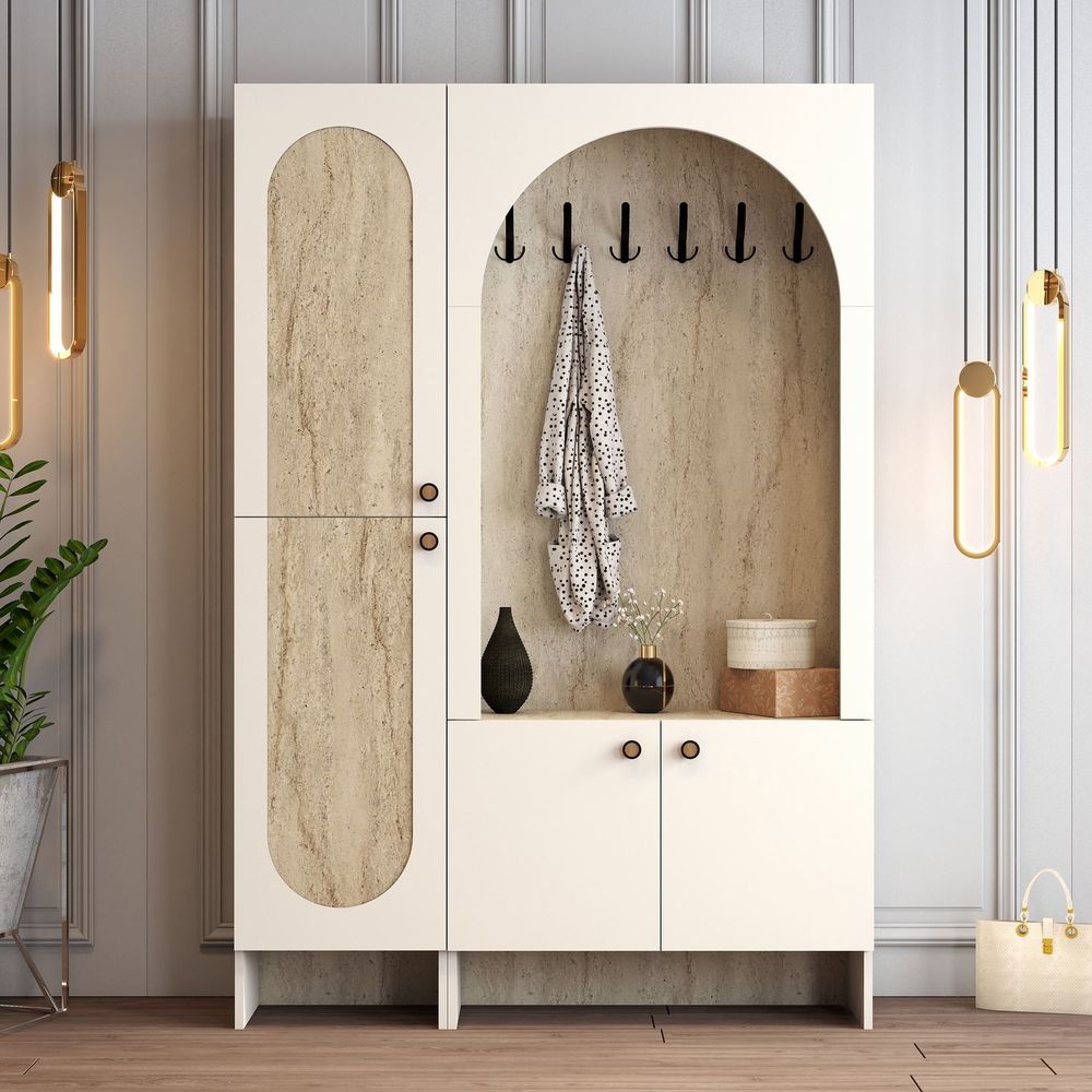Hall Stand Palermo Kl - Krem Travertin slika 2