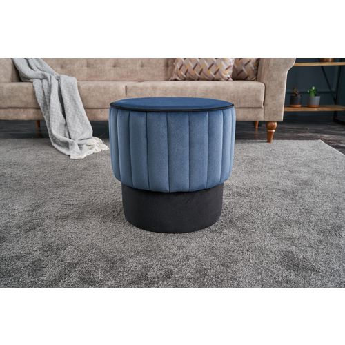 Atelier Del Sofa Tabure, Plava, Rose Puf - Blue slika 1