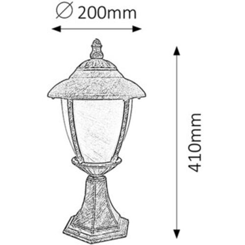 Rabalux Madrid spoljna lampa41cm E27 60Wstaro zlatoIP43 Spoljna rasveta slika 2