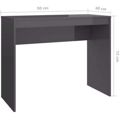 Radni stol visoki sjaj sivi 90 x 40 x 72 cm od iverice slika 34
