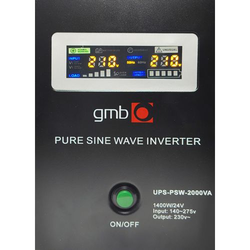 UPS-PSW-2000VA GMB LONG, cist sinusni pretvarac sa produzenom autonomijom 1400W-220V/24V slika 3