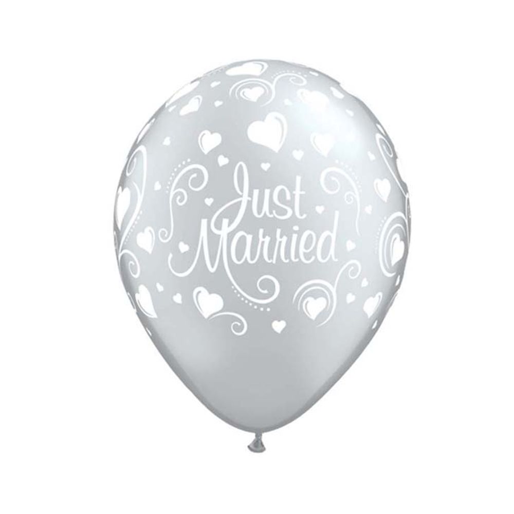 Baloni 'Just Married' Metalik Biserni 30cm, 6kom slika 1