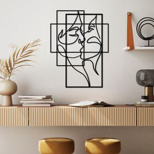 Love - Dekorativni Metalni Zidni Ukras u Crnoj Boji