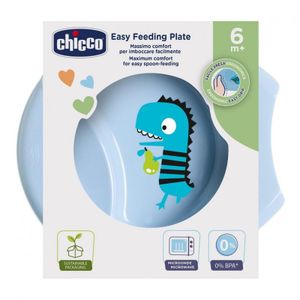 Chicco Duboki tanjir Easy Feeding Plate 6m+, Plavi