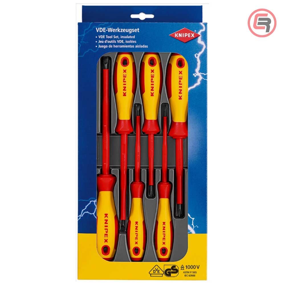 Knipex Garnitura Odvijača VDE 4 plosnata + 2 križna / 6 dijelni 1000V – 00 20 12 V01 slika 1