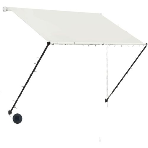 Tenda na uvlačenje s LED svjetlima 200 x 150 cm krem slika 37