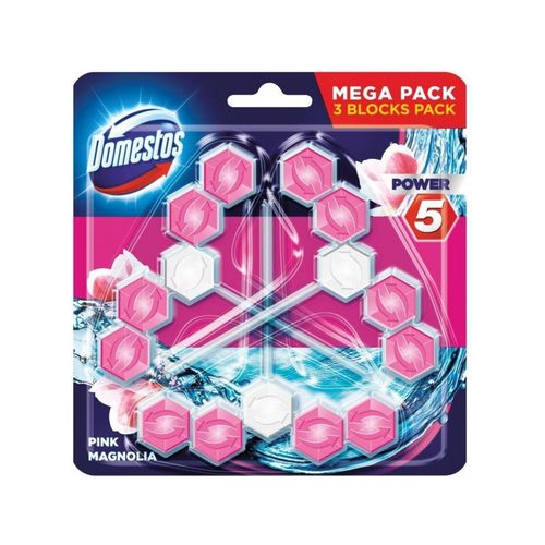 Domestos Power 5 Pink Magnolia osvježivač za WC školjku 3x55g slika 1