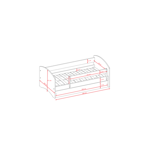 Drveni dječji krevet JEDNOROG s ladicom - 180*80 slika 3