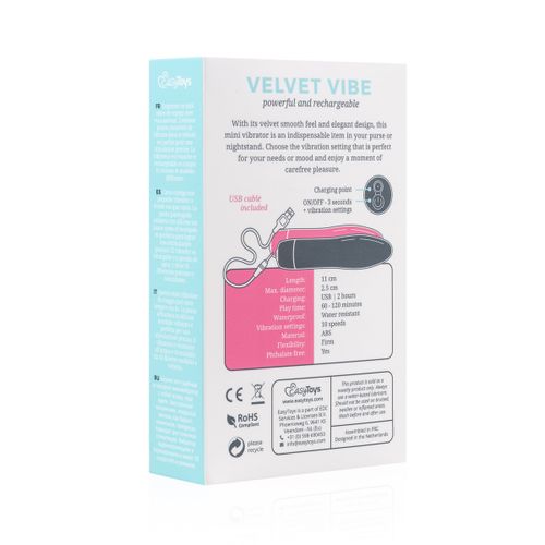 Mini vibrator Velvet, ružičasti slika 8