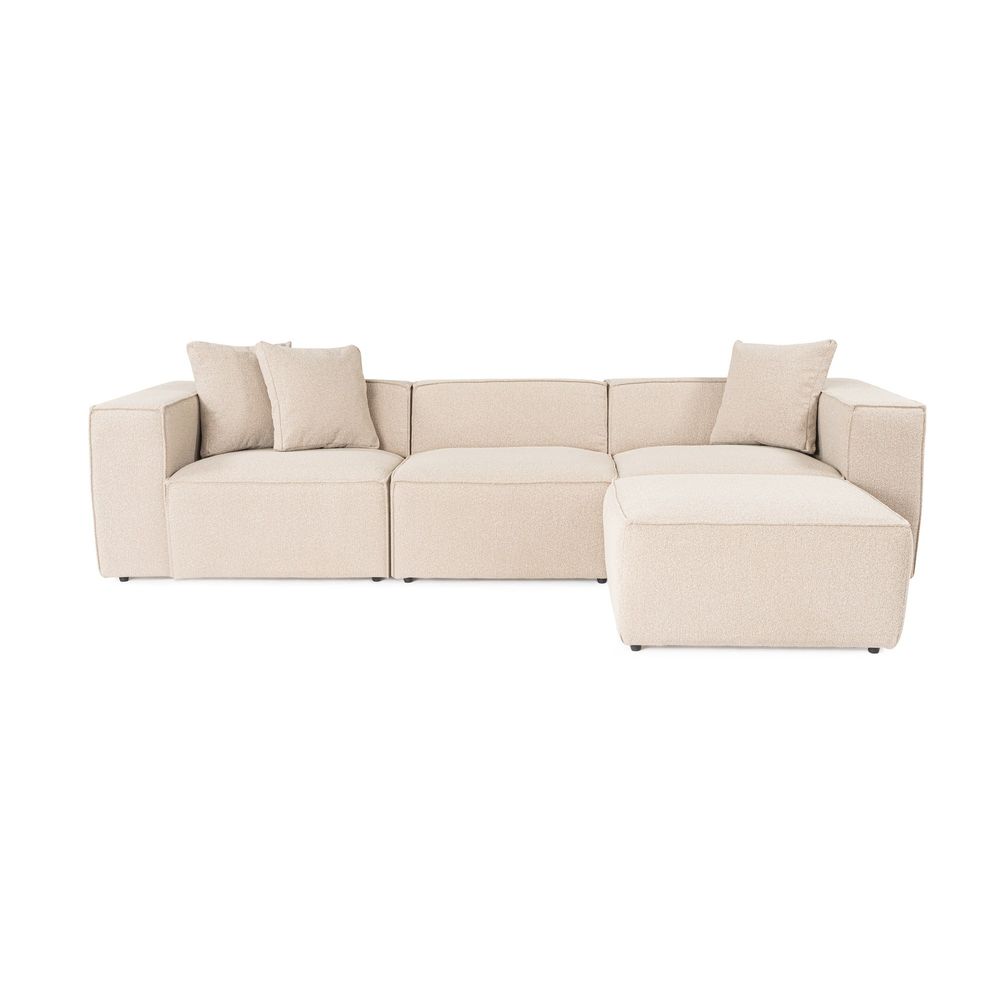 Lora (L1-O1-1R-POUFFE) - Kutna Sofa u Boji Breskve slika 2