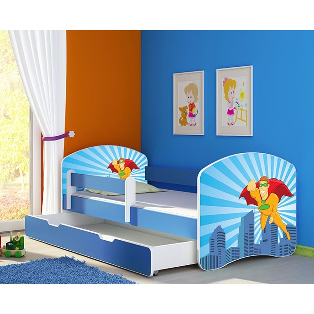 ACMA Dječiji krevet Acma II sa ladicom Blue - 160x80cm - Dezen 19 slika 1