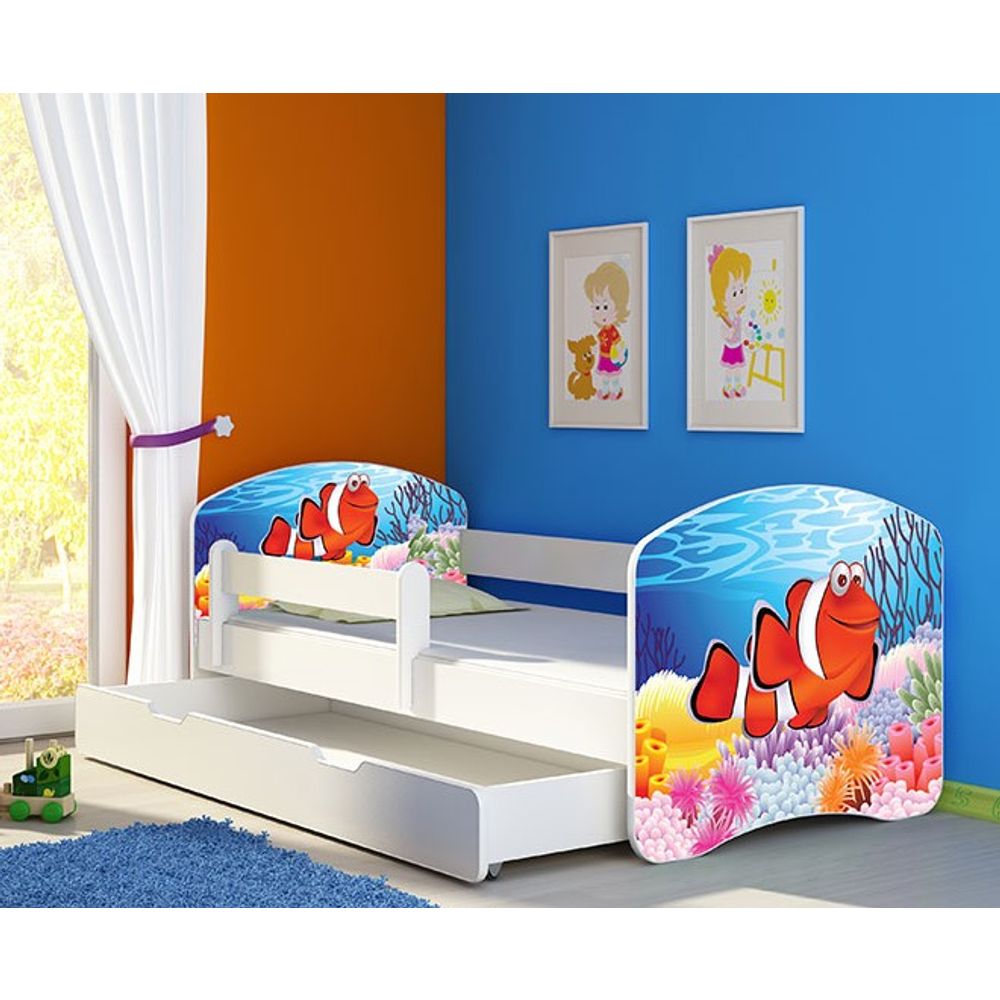 ACMA Dječiji krevet Acma II sa ladicom White - 140x70cm - Dezen 28 slika 1