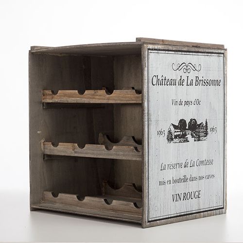 Drveni Vintage Stalak za Vino Château de la Brissonne slika 3