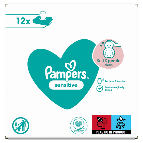 Pampers vlažne maramice sensitive 12X52 XXL slika 2