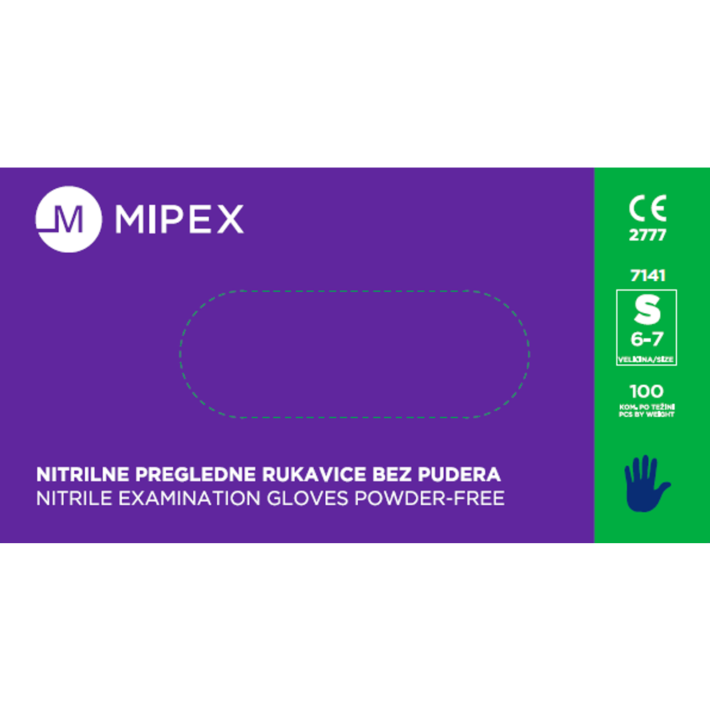 Mipex Nitrilne rukavice plave Small 100kom slika 1