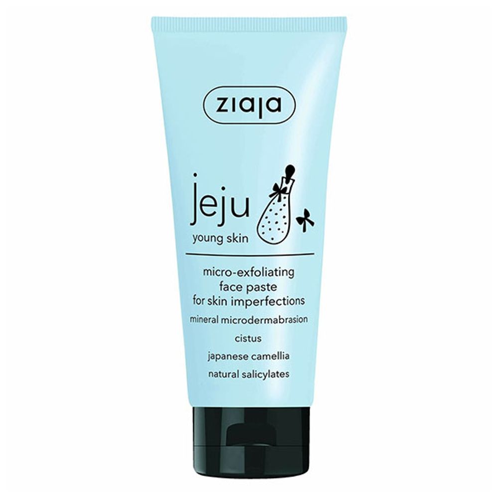 Ziaja JEJU mikro piling za lice na bazi bijelog bušina i botaničkog ugljena 75 ml slika 1